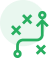 Green goals icon with arrows and checkpoints